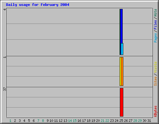 Daily usage for February 2004